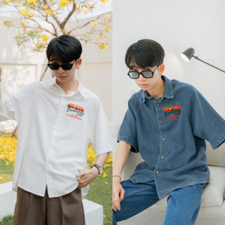 DOUBLE SHIRT เสื้อเชิ้ตแขนสั้นทรงโอเวอร์ไซส์