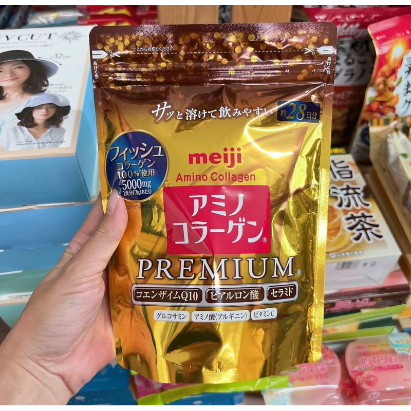 🧡พร้อมส่ง🧡  Meiji collagen premium ห่อสีทอง เมจิ อะมิโนคอลลาเจน รุ่นพรีเมียม ใหม่ล่าสุด🌟