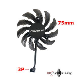 (ส่งจากไทย) พัดลมการ์ดจอ Gigabyte GV-N970WF3-4GD N970WF3OC-4GD (T128010SM) ขนาด 75MM สายไฟหัว3พิน