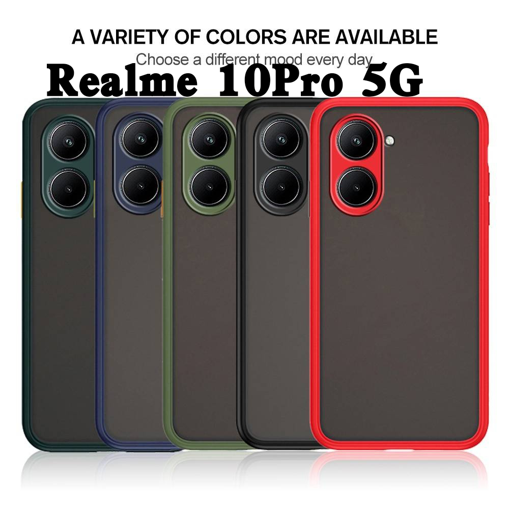 Realme 10 Pro 5G(พร้อมส่งในไทย)เคสขอบนิ่มหลังแข็งขุ่นคลุมกล้องOPPO Realme 10Pro 5G/Realme 10Pro Plus 5Gตรงรุ่น