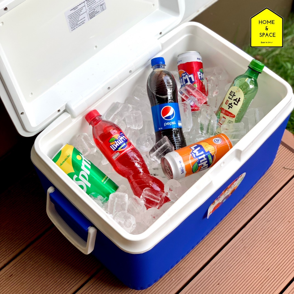 ถังแช่น้ำแข็ง/กระติกน้ำแข็งเก็บความเย็น COOLER BOX 32 ลิตร รุ่น 484 มีสีแดง,น้ำเงิน