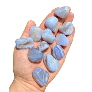 1 Pc Chalcedony Tumbled Crystal - Grade B - Multiple Sizes Available - Tumbled Blue Chalcedony Stone - Polished Blue