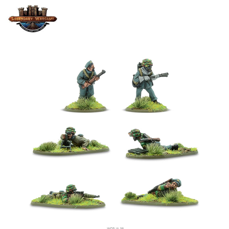 [พร้อมส่ง]warlord game-Italian Paracadutisti Flamethrower, Sniper & Light Mortar Teams