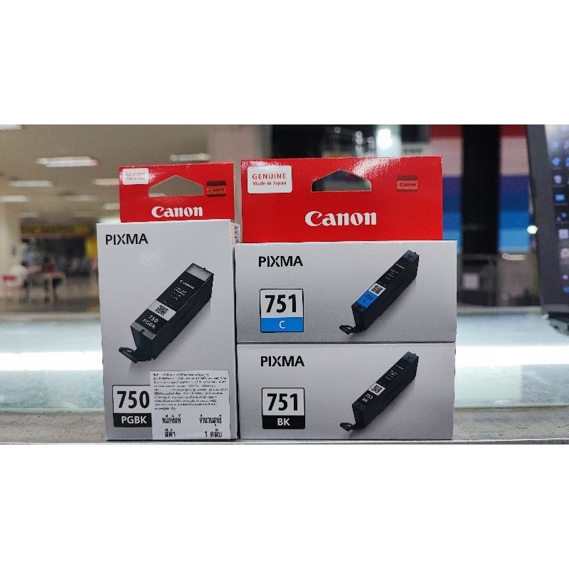 ถูกสุดๆตลับหมึกแท้ Canon 750 Canon 751 ของเเท้มีกล่อง ภาพถ่ายจากสินค้าจริง