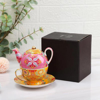 Australia T2 dazzle color mother pot gold-plated bone porcelain British afternoon tea home teapot set 450ml