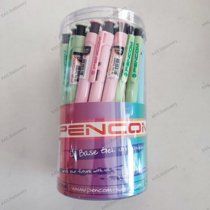 ปากกา Pencom OG-41 0.5mm หมึกน้ำเงิน (1×36ด้าม) ( ด้ามสีทึบ / ด้ามสีขาว )
