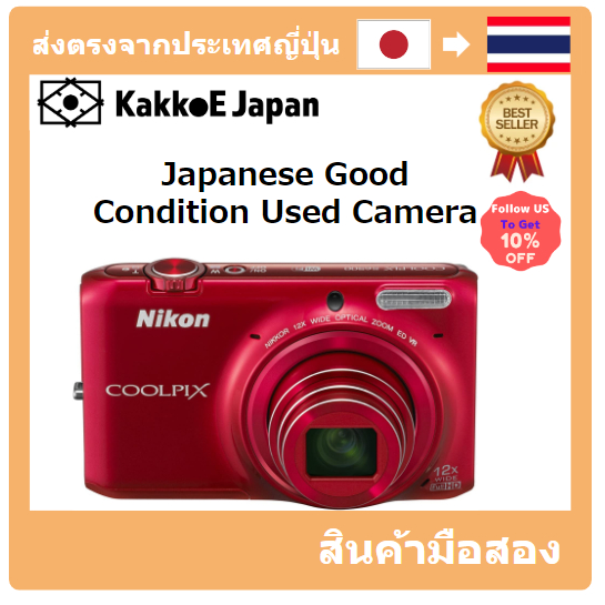 【ญี่ปุ่น กล้องมือสอง】[Japanese Used Camera]Nikon Digital Camera Coolpix S6500 Optical 12 times Zoom Wi-Fi Compatible Glossy Red S6500RD