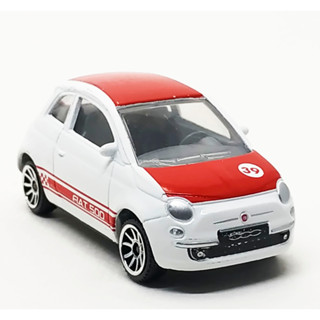 Majorette Fiat 500 - no.39 Red Stripe White ล้อ 5U Scale 1/55 (8cm) ไม่มี package