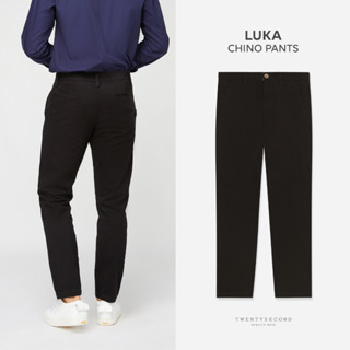 TWENTYSECOND กางเกงขายาว ทรงกระบอกเล็ก รุ่น Luka chino pants - สีดำ / Black