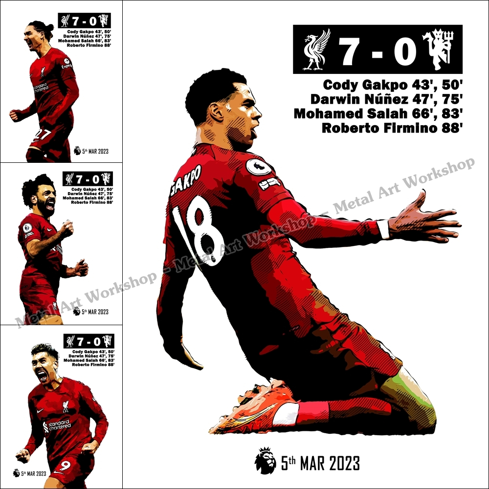 ภาพโปสเตอร์ สำหรับตกแต่งติดผนังพิมพ์บนกระดาษโฟโต้ Liverpool 7-0 Man United ลิเวอร์พูล 7 - 0 แมนยู