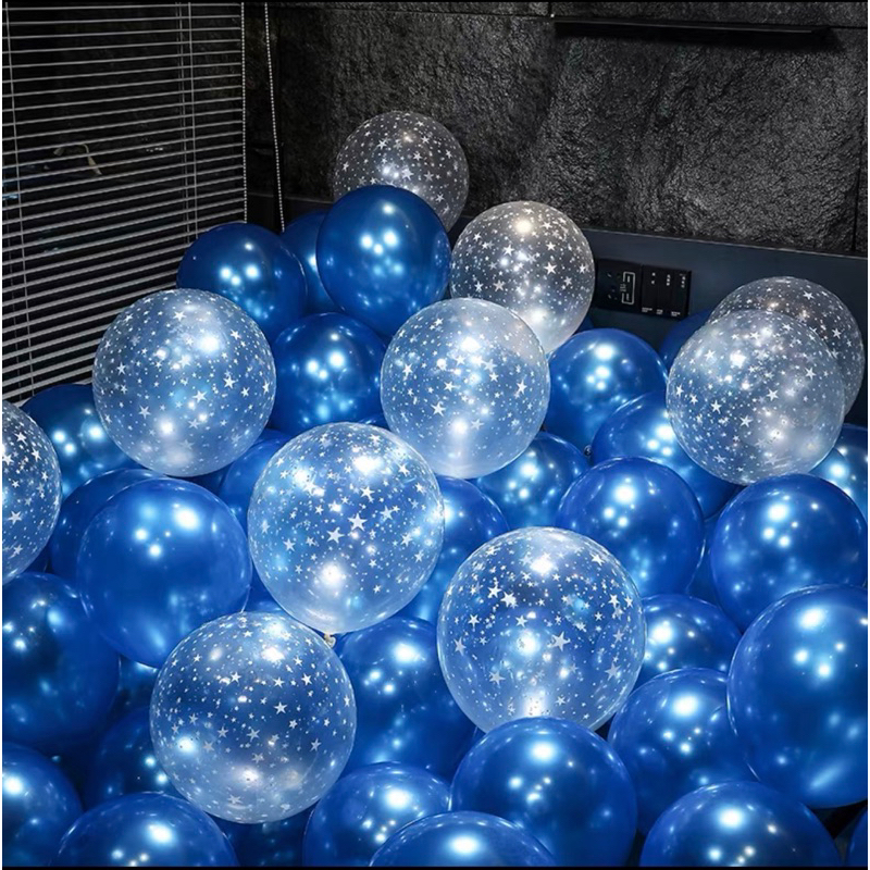 ชุดลูกโป่งดาว ลูกโป่งมุก ลูกโป่งวันเกิด star balloons วาเลนไทน์ งานแต่ง ลูกโป่งลายดาว