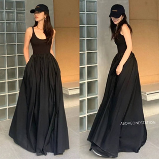 เดรส maxi แขนกุดแต่งชายพริ้วพองน่ารัก style เกาหลีงานสวยจัดด่วนค่ะ