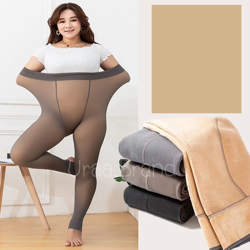 85-300 กรัม ขนาดใหญ่ / ถุงน่องบุขน เลกกิ้งซีทรูบุขน ถุงน่องคนอ้วน กันหนาวติดลบ