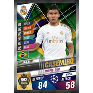 Casemiro (Real Madrid CF) W60.  MATCH ATTAX 101 2019/20 - WORLD STAR