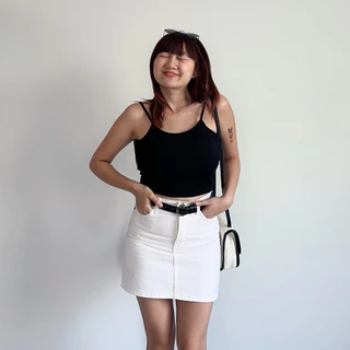upeachme(C1,2,3) Swing Tank [อก24-40] เสื้อสายเดี่ยวไขว้หลังมีฟองน้ำในตัว เสื้อสายเดี่ยวเว้าหลังสีพื้น บราครอปไขว้หลัง