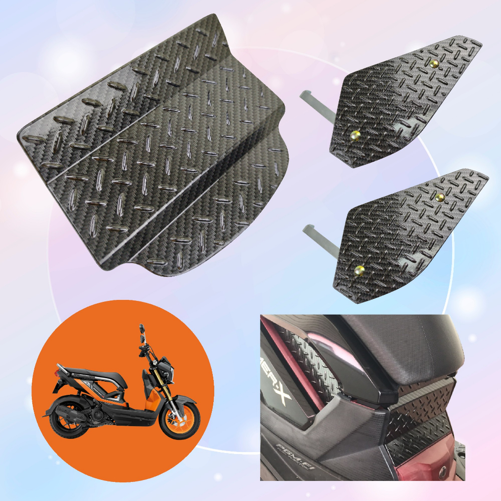 กล่องปิดใต้เบาะ Honda Zoomer-X 2019 ตะแกรงใต้เบาะ ซูเมอร์เอ็กซ์ ลายเคฟล่าดำ - รูปที่ 5