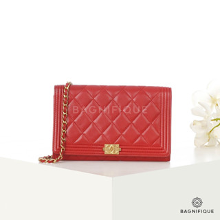 CHANEL WOC 7.5_ RED LAMB GHW