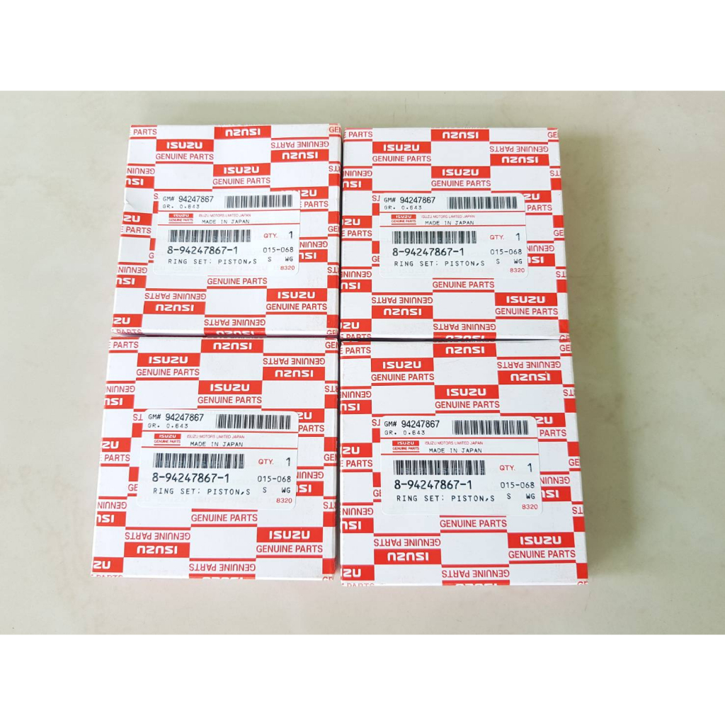 แหวนลูกสูบ TFR,D-MAX 2.5,4JA1 (ไซส์ STD ) แท้ๆเบิกห้าง ชุดละ980บาท