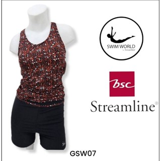 ชุดว่ายน้ำ swim world by BSC streamline ลดเยอะมาก(2ชิ้นเสื้อ+กางเกง)