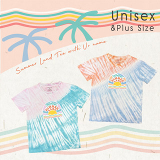 (Unisex-Plus Size)เสื้อผู้ใหญ่มัดย้อม Summer Land ใส่ชื่อคุณ