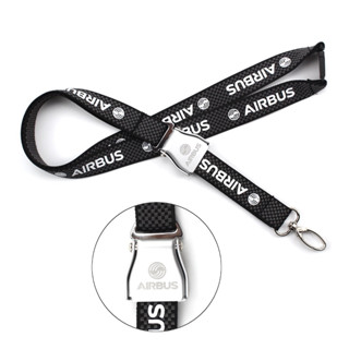 สายคล้องบัตร Lanyard Airbus Seatbelt Carbon