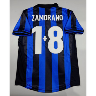 เสื้อบอล ย้อนยุค อินเตอร์ มิลาน 1998 เหย้า Retro Inter Milan Home พร้อมเบอร์ชื่อ 1+8 ZAMORANO เรโทร คลาสสิค 1998-99