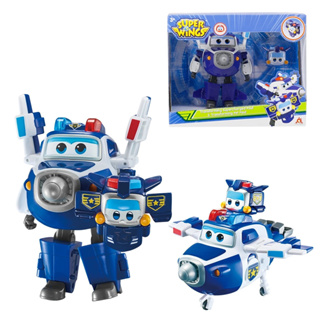 Super Wings S5  Supercharged Paul+Super Pet Paul ของเล่นหุ่นแปลงร่างซุปเปอร์วิงส์ รหัสSW750425