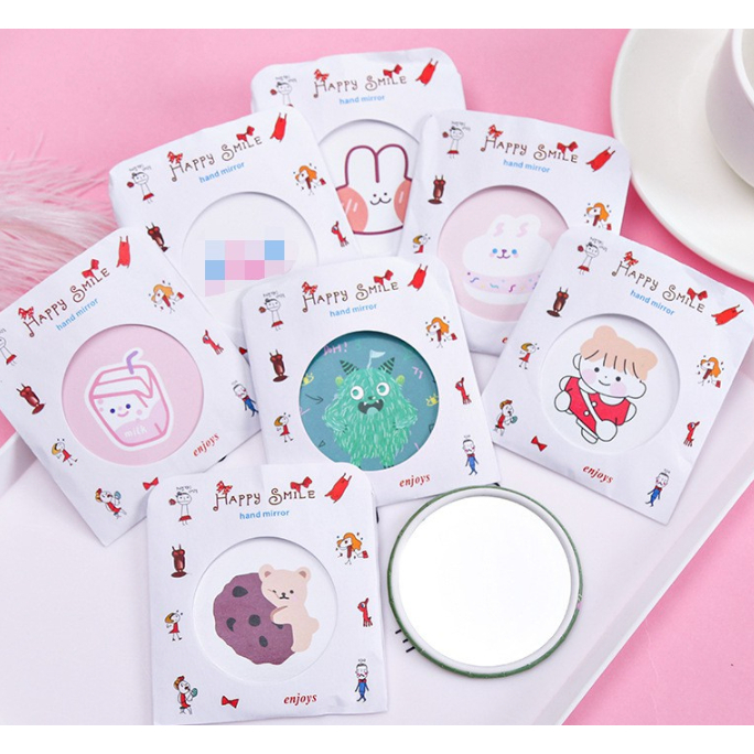 กระจกพกพา น่ารักน่าใช้ น้ำหนักเบา พกพาง่าย ลายน่ารักสดใส กระจกแบบพกพา MY-02
