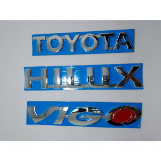 LOGO TOYOTA ติดท้ายรถ TOYOTA HILUX VIGO   เซ็ท 3ชิ้นราคาพิเศษ สินค้ามีประกัน