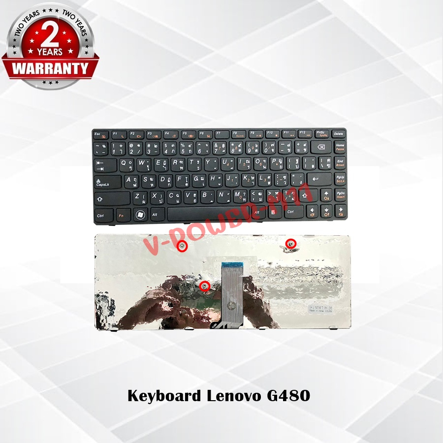 Keyboard Lenovo G480 / คีย์บอร์ด เลโนโว่ รุ่น G485 Z380 Z480 Z485 / TH-ENG *ประกัน 2 ปี*
