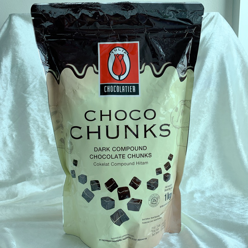 ช็อคโกแลตชังค์ สำหรับหัดทำขนม Dark Chocolate Chunk TULIP แบ่งบรรจุ 250 กรัม