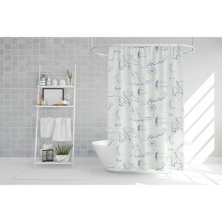 Shower curtain ผ้าม่านห้องน้ำ PEVA ม่านห้องน้ำโรงแรม รีสอร์ท ลายเรือใบ (แนวนอน) 220x180 cm S191103-2