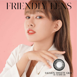 โปรชุด 1 แถม 1Friendly lens คอนแทคเลนส์ บิ๊กอายตาโต สี SWEETY GRAY /BA 8.6  DIA 14.5 ค่าอมน้ำ42%ค่าสายตา 0.00D-10.00D