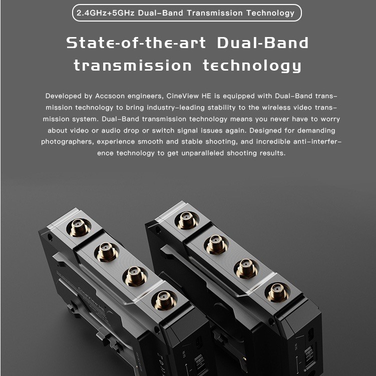 Accsoon CineView HE Wireless Video Transmitter & Receiver เครื่องส่งสัญญาณภาพไร้สาย ส่งได้ไกล 350 เมตร ดีเลย์ต่ำ 60ms