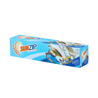 Sunzip ถุงซิปล็อคอย่างดี 15ชิ้น ล็อคสนิท ไซส์F4 (25x30cm.)