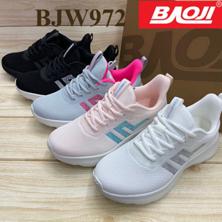 Baoji BJW 972 รองเท้าผ้าใบหญิง (37-41) สีดำ/ดำขาว/ขาว/เทา/ชมพู ซส