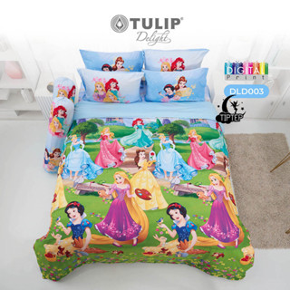 Tulip Disney ผ้าปูที่นอน+ผ้านวม Digital Print ลายเจ้าหญิง Princess DLD003 ลิขสิทธิ์แท้ดิสนีย์