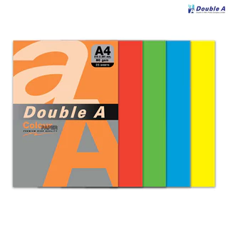 Double A กระดาษสี กระดาษถ่ายเอกสาร A4 หนา 80 แกรม แพ็ค 25 แผ่น (โทนสีเข้ม) [S24]