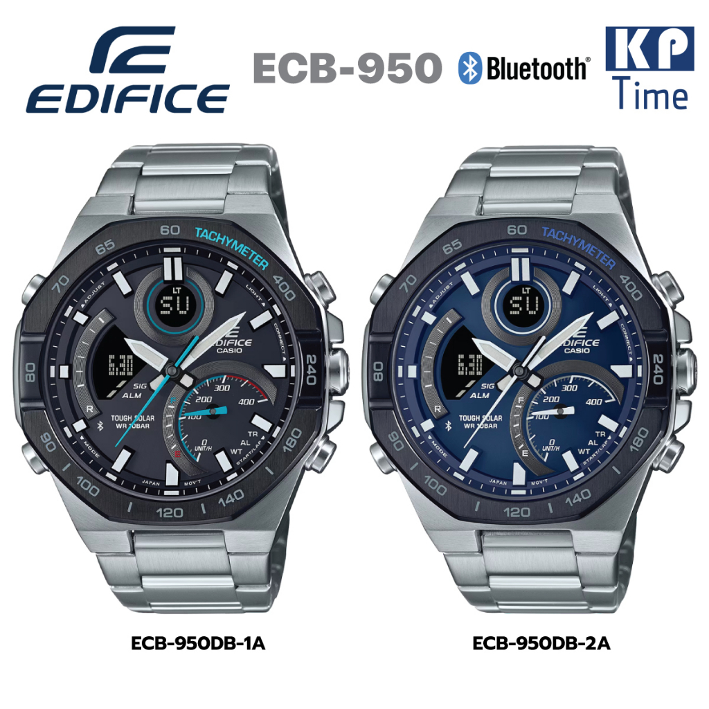 Casio Edifice นาฬิกาข้อมือผู้ชาย สายสแตนเลส รุ่น ECB-950DB ของแท้ประกันศูนย์ CMG