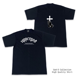 UPPERGOD เสื้อยืดลายไม้กางเขนกลางหลัง