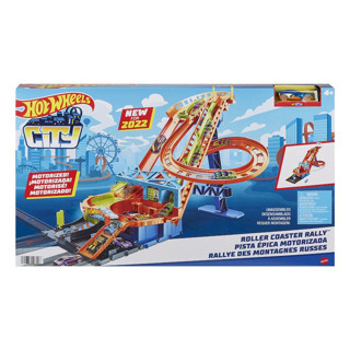 Hot Wheels City Roller Coaster Rally Playset ฮอตวีล ซิตี้ ชุดรางรถไฟเหาะ โรลเลอร์ โคสเตอร์ (HDP04)