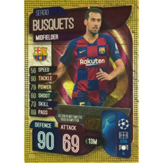 Sergio Busquets (FC Barcelona) 314.  UCL Record Holders - Match Attax 2019/20 Champions League