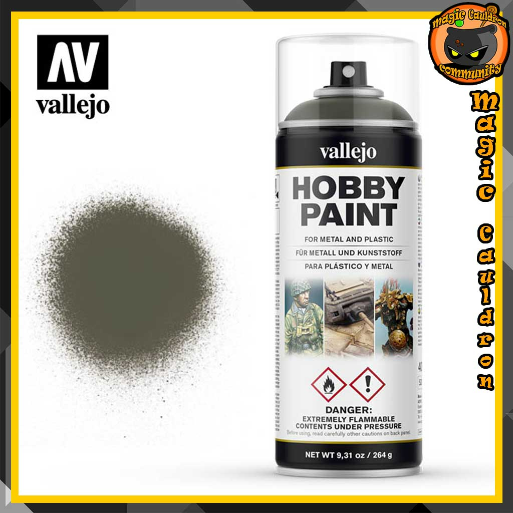 Russian Green 4BO Spray paint 400ml. Vallejo Aerosol สีอะคริลิคสูตรน้ำ