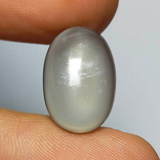 พลอย หลังเบี้ย มูนสโตน มุกดาหาร สีเทา ธรรมชาติ ดิบ แท้ ( Unheated Natural Moonstone ) 8.03 กะรัต