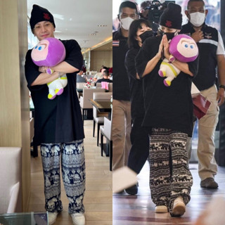กางเกงลายช้าง ขาปล่อย(ไม่จั๊ม)ไซส์ใหญ่ XL ผ้าพริ้วใส่สบาย ราคาโรงงาน