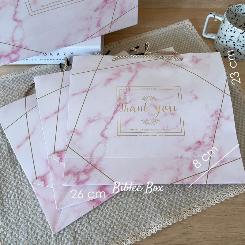 ꒰5ใบ꒱ถุงกระดาษ แยกขายจากเซตกล่องของขวัญ มี 8 ลายให้เลือก ไม่มีริบบิ้น พร้อมส่ง - รูปที่ 5