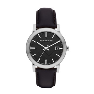 Burberry Mens BU9009 BU9019 38mm Black Leather Strap Watch