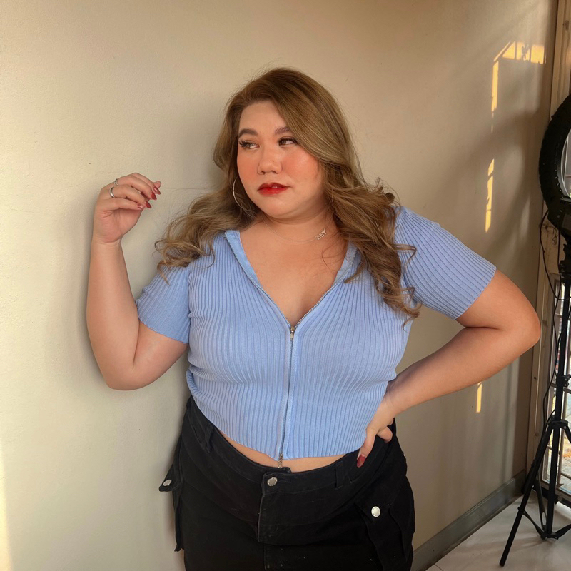 📮 พร้อมส่ง 💘 เสื้อไหมพรมสาวอวบรุ่นซิป (อก 36-48) - รูปที่ 2