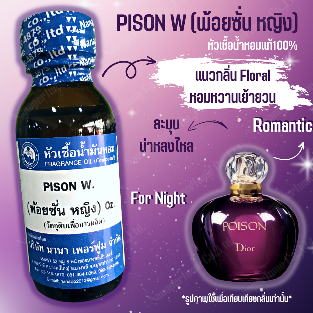 หัวเชื้อน้ำหอม 100%ขนาด 30-100ML กลิ่นเพลส ดับบลิว (PLACE W)