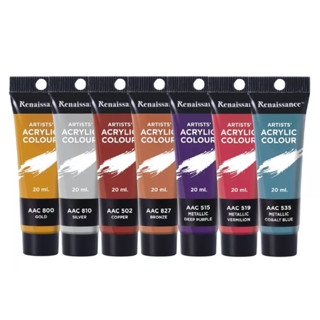 Renaissance acrylic colours tube 20 ml. I สีอะคริลิคหลอดขนาด 20 มล.